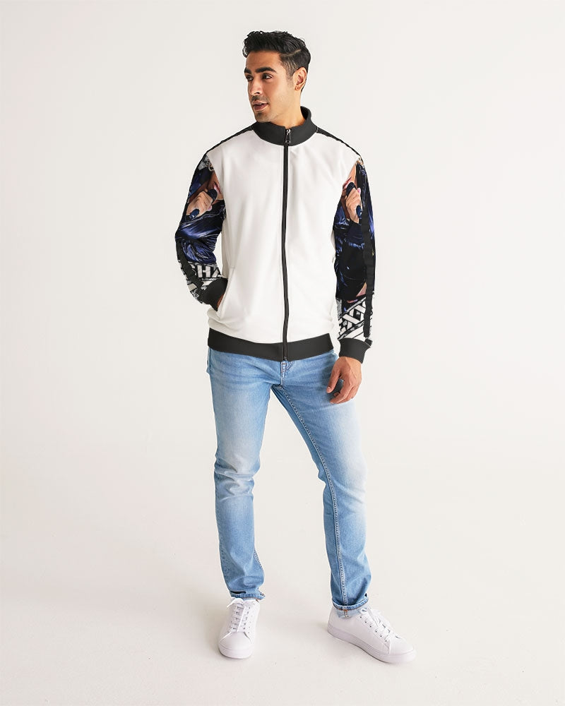 Silver MONEY Lexx Men's Stripe-Sleeve Track Jacket